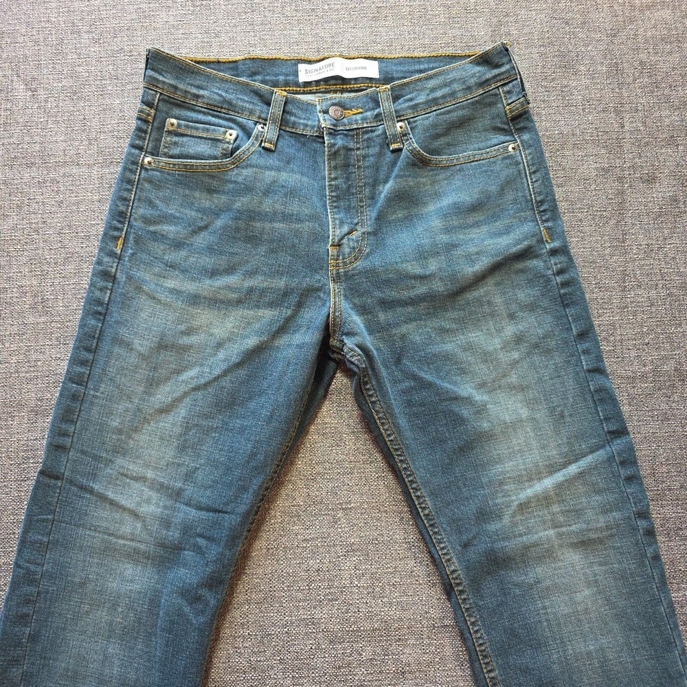 Levis Signature S51 Straight Jeans Mens W29 L30 Denim Blue Casual